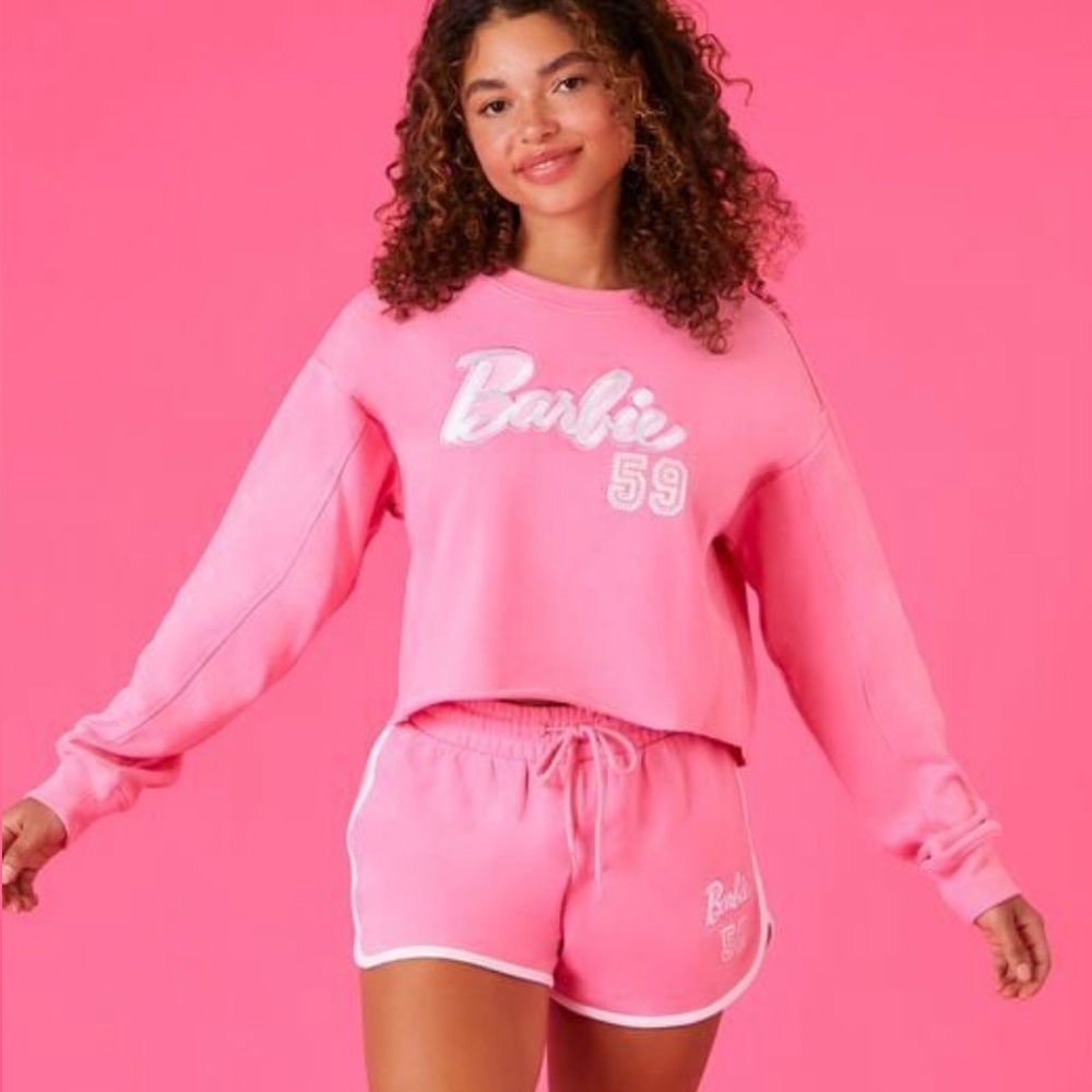 Barbie Embroidered Rhinestone Pullover Crew F21xBarbie